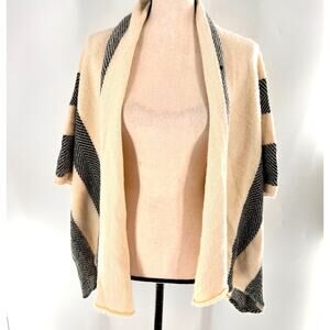Women's Elizabeth Gillet Kiera Cardigan one size batwing open ivory black